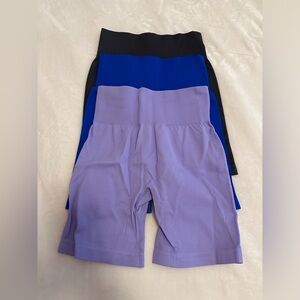 NWOT OQQ High Waisted Ribbed Bike Short (3 Pack)